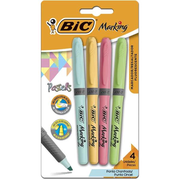 Marca Texto Cores Pastéis 970913 BIC BT 4 UN