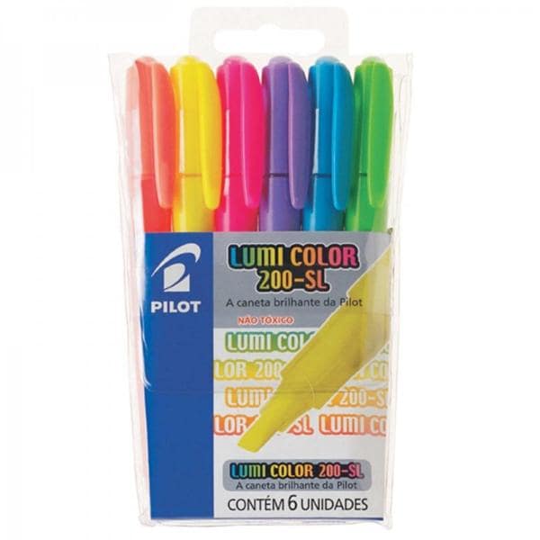 Pincel marca texto lumi-color 6 cores 200-sl Pilot BT 1 UN