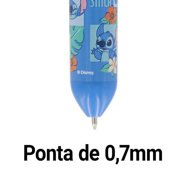 Caneta esferográfica retrátil, ponta de 0,7mm, 10 cores, Stitch, Spiral  - 1 UN