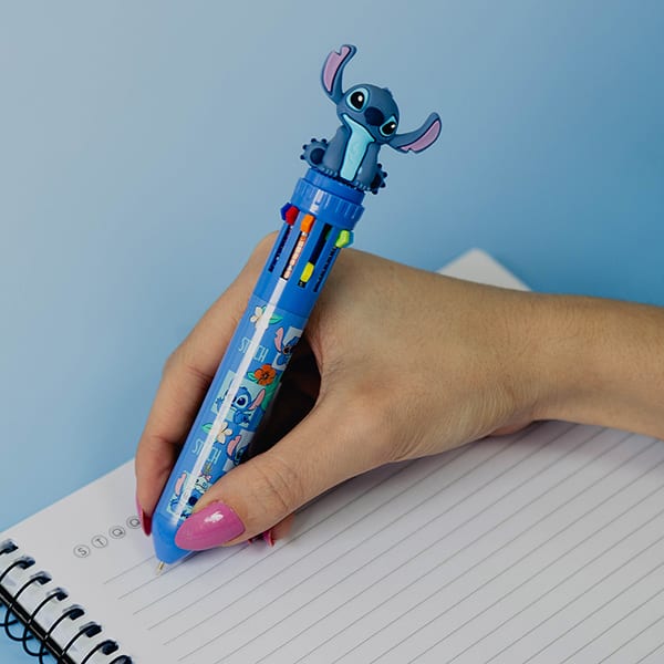 Caneta esferográfica retrátil, ponta de 0,7mm, 10 cores, Stitch, Spiral  - 1 UN