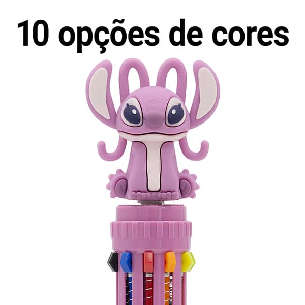 Caneta esferográfica retrátil, ponta de 0,7mm, 10 cores, Angel, Spiral - 1 UN