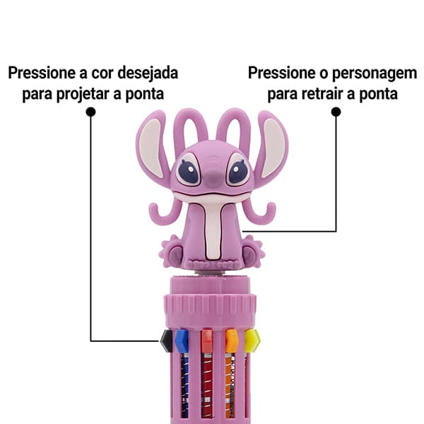 Caneta esferográfica retrátil, ponta de 0,7mm, 10 cores, Angel, Spiral - 1 UN
