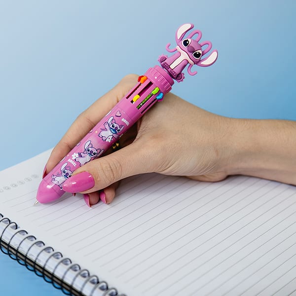 Caneta esferográfica retrátil, ponta de 0,7mm, 10 cores, Angel, Spiral - 1 UN