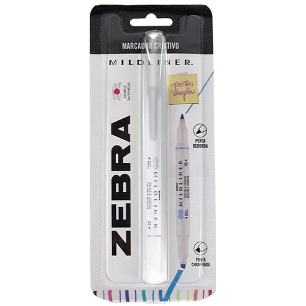 Pincel marca texto Mildliner, Ponta dupla, Cinza, 23.022, Zebra - BT 1 UN Pincel marca texto Mildliner, Ponta dupla, Cinza, 23.022, Zebra - BT 1 UN