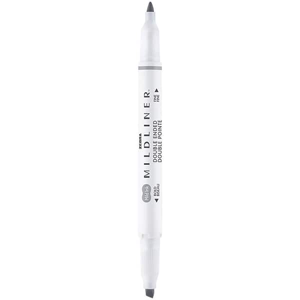 Pincel marca texto Mildliner, Ponta dupla, Cinza, 23.022, Zebra - BT 1 UN Pincel marca texto Mildliner, Ponta dupla, Cinza, 23.022, Zebra - BT 1 UN