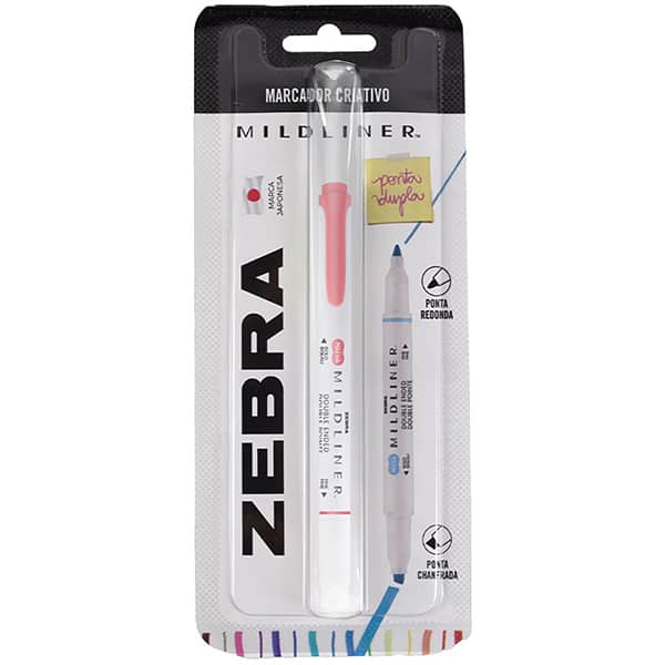 Pincel marca texto Mildliner, Ponta dupla, Vermelho, 23.123, Zebra - BT 1 UN Pincel marca texto Mildliner, Ponta dupla, Vermelho, 23.123, Zebra - BT 1 UN