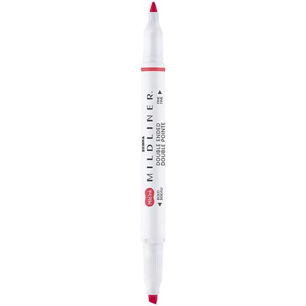 Pincel marca texto Mildliner, Ponta dupla, Vermelho, 23.123, Zebra - BT 1 UN Pincel marca texto Mildliner, Ponta dupla, Vermelho, 23.123, Zebra - BT 1 UN