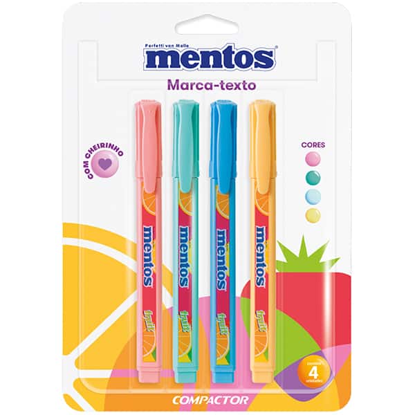 Pincel marca texto mentos com cheiro, 2923660, Compactor - BT 4 UN