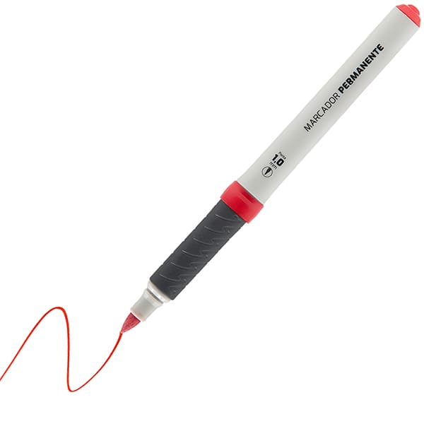 Pincel marcador permanente 1,0mm, Vermelho, Spiral - 1 UN Pincel marcador permanente 1,0mm, Vermelho, Spiral - 1 UN