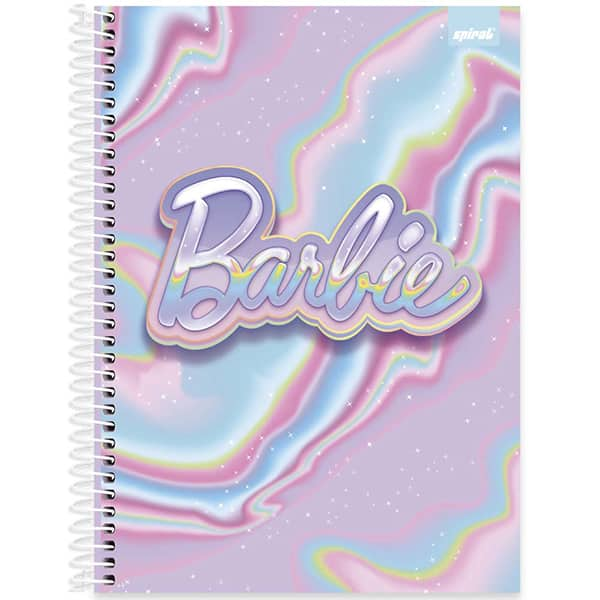 Caderno Universitário Capa Dura, 1 x 1, 80 Folhas, Barbie, 2515459, Spiral Brb - PT 1 UN