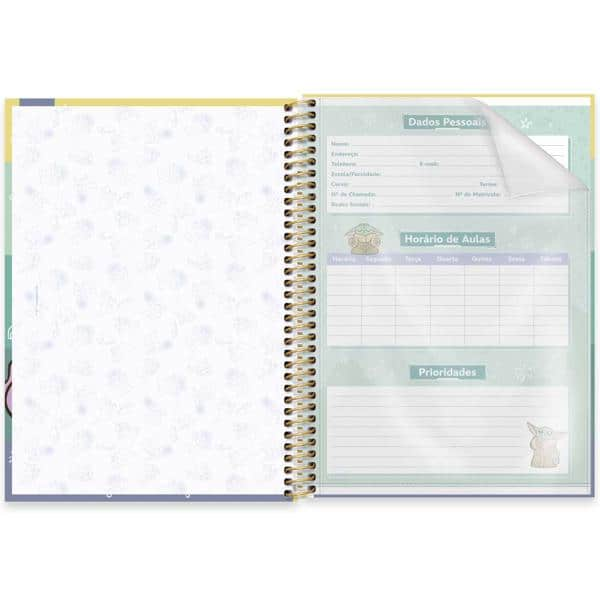 Caderno Universitário Capa Dura, 1 x 1, 80 Folhas, Grogu, 2523942, Spiral Gro - PT 1 UN