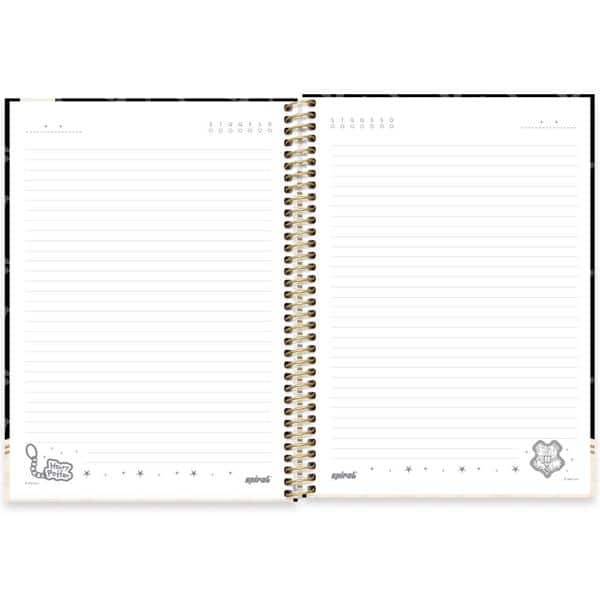 Caderno Universitário Capa Dura, 1 x 1, 80 Folhas, Harry Potter Charms, 2513233, Spiral Hpc - PT 1 UN