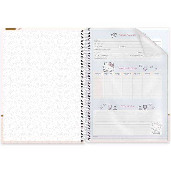 Caderno Universitário Capa Dura, 1 x 1, 80 Folhas, Hello Kitty, 2513677, Spiral Hki - PT 1 UN