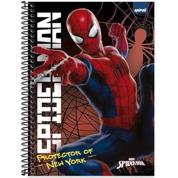 Caderno Universitário Capa Dura, 1 x 1, 80 Folhas, Homem Aranha, 2523966, Spiral Mha - PT 1 UN