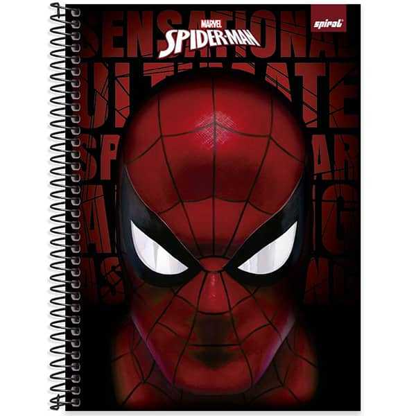 Caderno Universitário Capa Dura, 1 x 1, 80 Folhas, Homem Aranha, 2523973, Spiral Mha - PT 1 UN