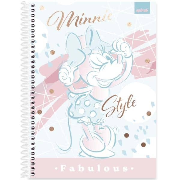 Caderno Universitário Capa Dura, 1 x 1, 80 Folhas, Minnie Style, 2523997, Spiral Mis - PT 1 UN