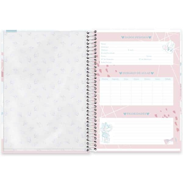 Caderno Universitário Capa Dura, 1 x 1, 80 Folhas, Minnie Style, 2523997, Spiral Mis - PT 1 UN