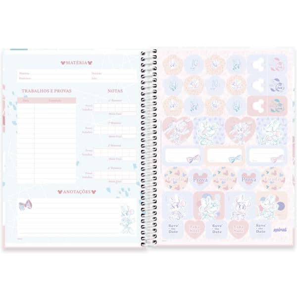 Caderno Universitário Capa Dura, 1 x 1, 80 Folhas, Minnie Style, 2523997, Spiral Mis - PT 1 UN