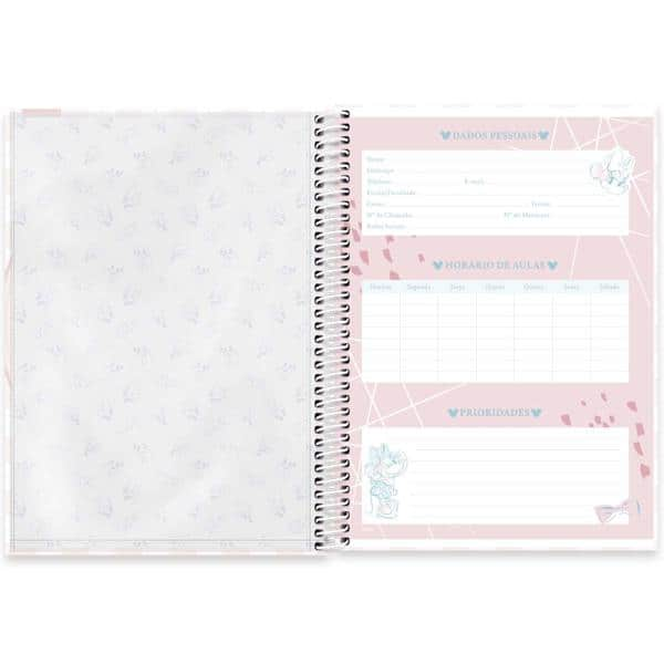 Caderno Universitário Capa Dura, 1 x 1, 80 Folhas, Minnie Disney Style, 2524000, Spiral Mis - PT 1 UN