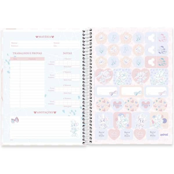 Caderno Universitário Capa Dura, 1 x 1, 80 Folhas, Minnie Disney Style, 2524000, Spiral Mis - PT 1 UN