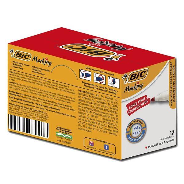 Pincel quadro branco 2,0mm vermelho 904402 Bic PT 12 UN