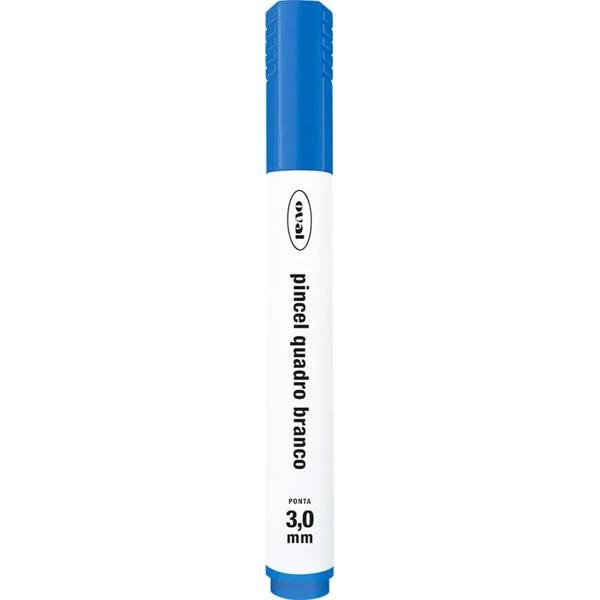 Pincel Marcador para Quadro Branco, 3,0mm, Azul, Oval - BT 1 UN