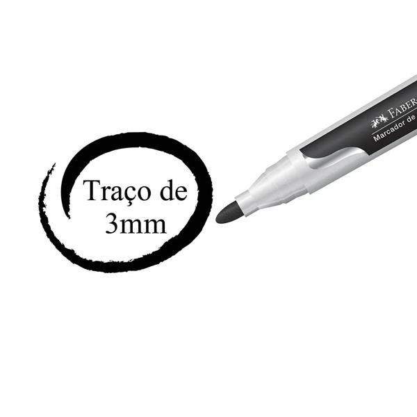 Pincel Marcador Quadro Branco, Preto, Faber Castell - CX 12 UN