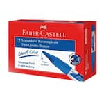 Pincel Marcador Quadro Branco Recarregável, Azul, Faber-Castell - CX 12 UN