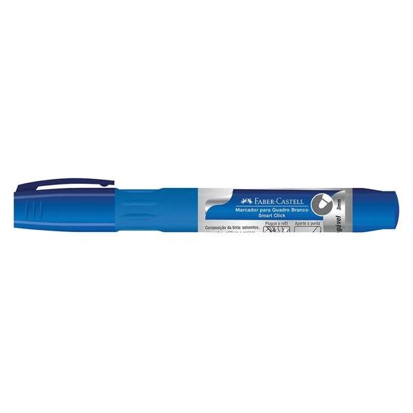 Pincel Marcador Quadro Branco Recarregável, Azul, Faber-Castell - CX 12 UN