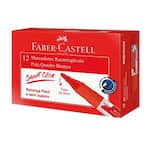 Pincel Marcador Quadro Branco Recarregável Vermelho Faber-Castell CX 12 UN