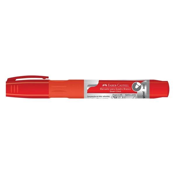 Pincel Marcador Quadro Branco Recarregável Vermelho Faber-Castell CX 12 UN