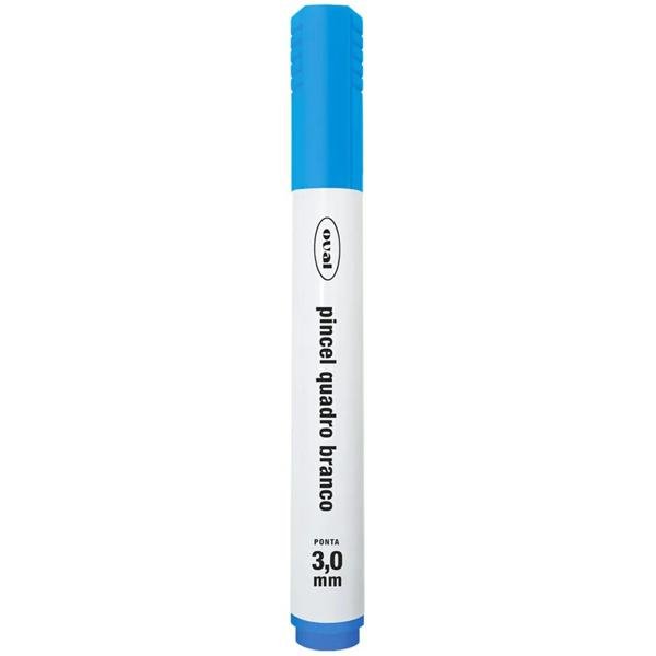 Pincel Marcador para Quadro Branco, 3,0mm, Azul claro, Oval - BT 1 UN
