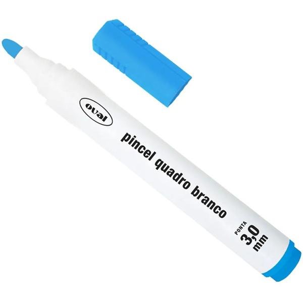 Pincel Marcador para Quadro Branco, 3,0mm, Azul claro, Oval - BT 1 UN