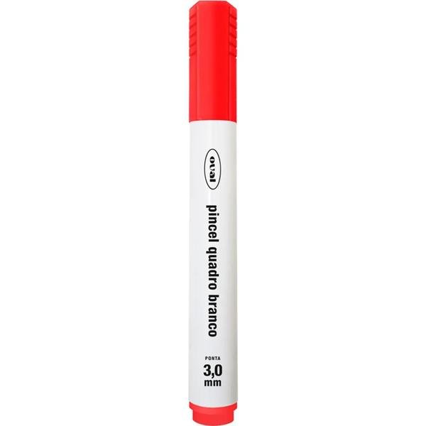 Pincel Marcador para Quadro Branco, 3,0mm, Vermelho, Oval - BT 1 UN