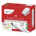 Pincel para quadro branco, 3,5mm, 4 cores, Faber-Castell - CX 12 UN