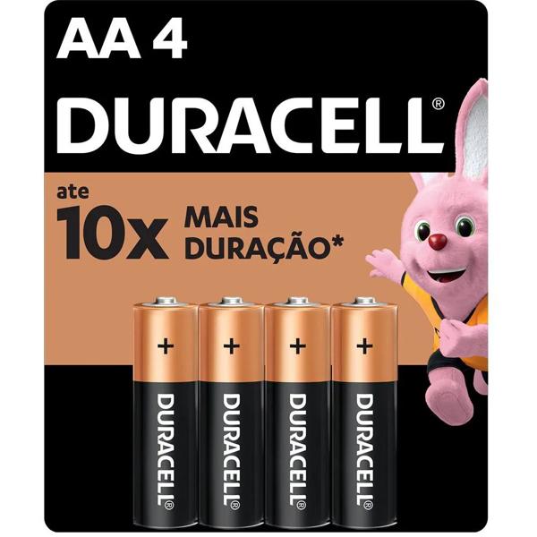 Pilha Alcalina Duracell Pequena AA - BT 4 UN