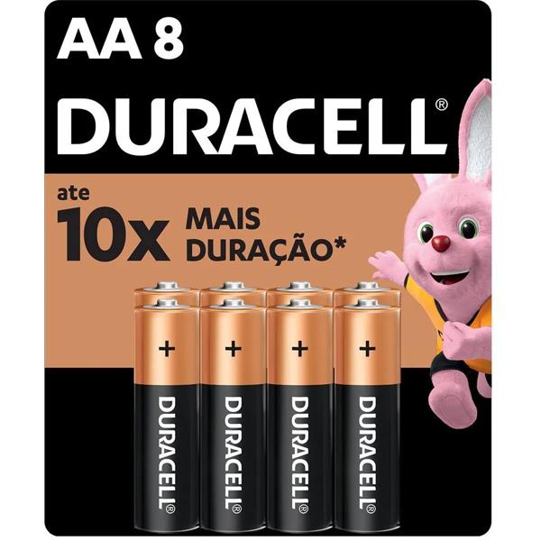 Pilha Alcalina Duracell Pequena AA - BT 8 UN