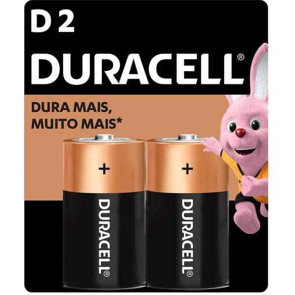 Pilha Alcalina Duracell Grande D - BT 2 UN