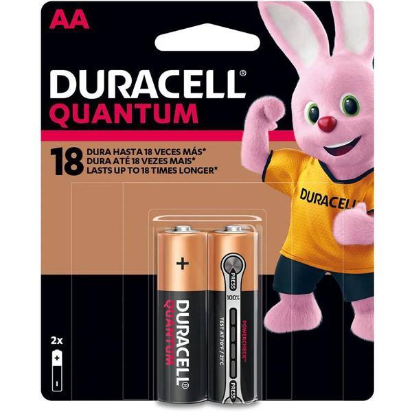 Pilha Alcalina Duracell Pequena AA Quantum - BT 2 UN