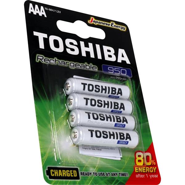 Pilha recarregável AAA 950mAh 72477 Toshiba BT 4 UN