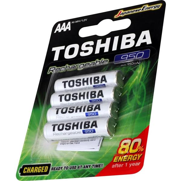 Pilha recarregável AAA 950mAh 72477 Toshiba BT 4 UN