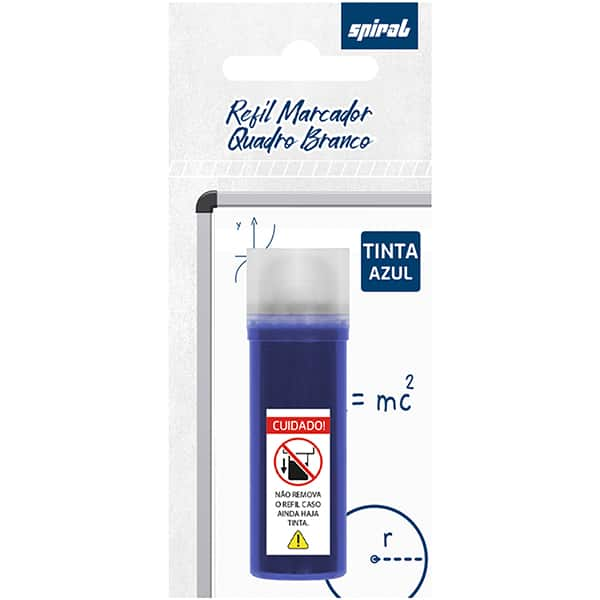 Refil de tinta para pincel quadro branco, 3,0mm, Azul, G206T, Spiral - PT 1 UN