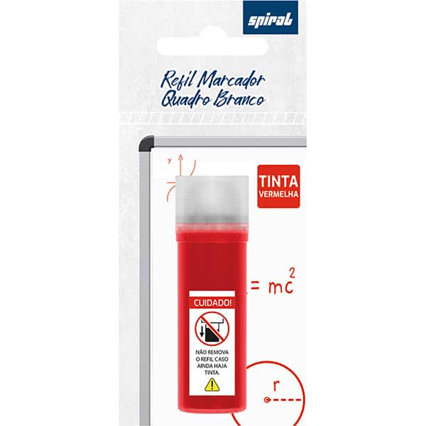 Refil de tinta para pincel quadro branco, 3,0mm, Vermelho, G206T, Spiral - PT 1 UN