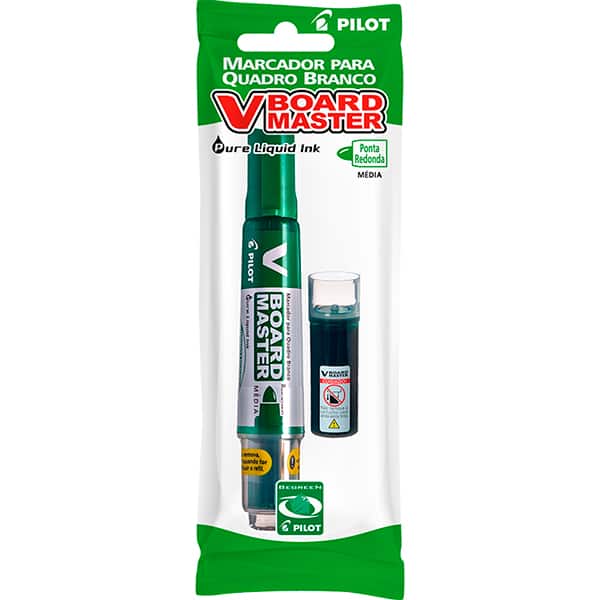 Pincel para quadro branco recarregável, Verde, Ponta de 2,3mm, Pilot - BT 1 UN