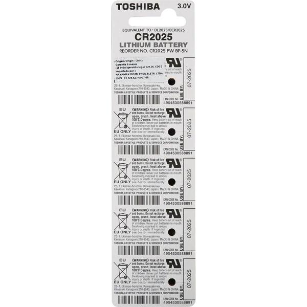 Bateria lítio 3v CR2025, 72470, Toshiba - BT 5 UN