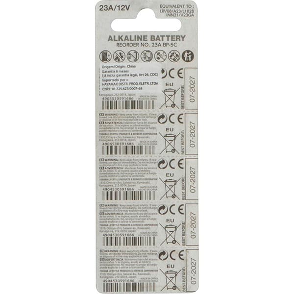 Pilha alcalina 23A 12v, 72458, Toshiba - BT 5 UN Pilha alcalina 23A 12v, 72458, Toshiba - BT 5 UN