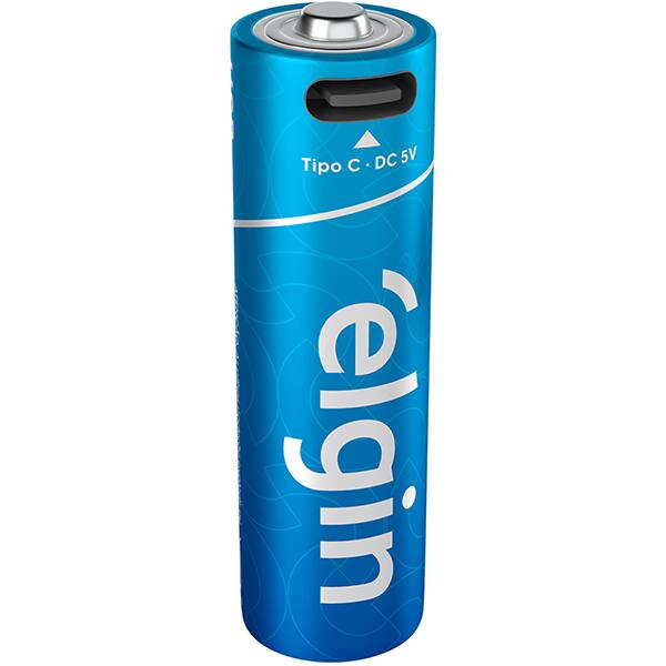 Pilha recarregável AA 1200mAh tipo-C ELE000000082427 Elgin BT 2 UN