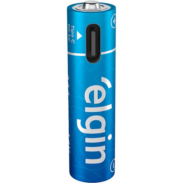 Pilha recarregável AAA 500mAh tipo-C ELE000000082428 Elgin BT 2 UN