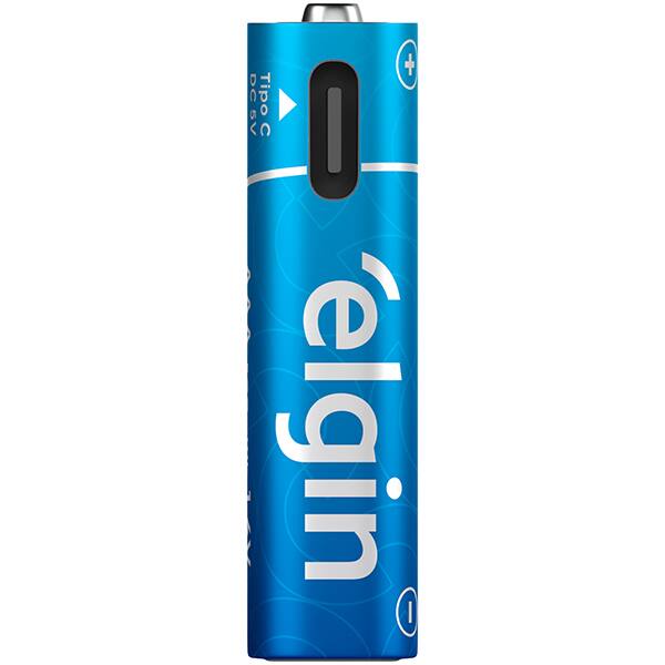 Pilha recarregável AAA 500mAh tipo-C ELE000000082428 Elgin BT 2 UN