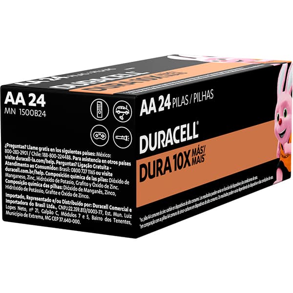 Pilha Alcalina Duracell Pequena AA - CX 24 UN